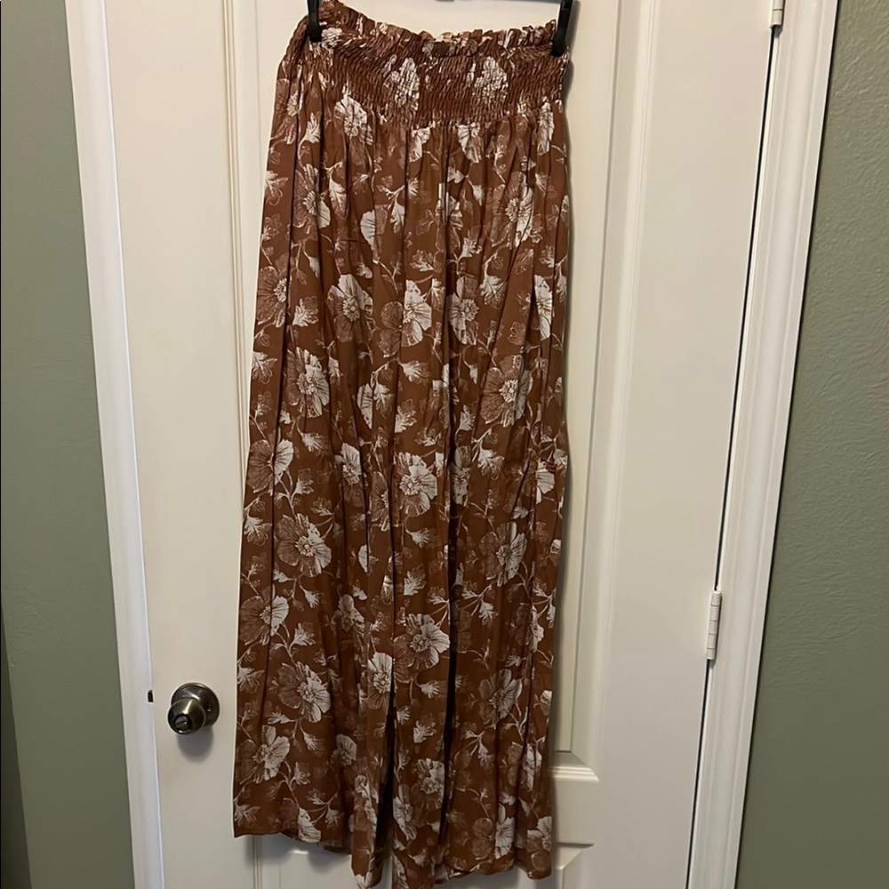 Pink Lily Chocolate Floral Pants